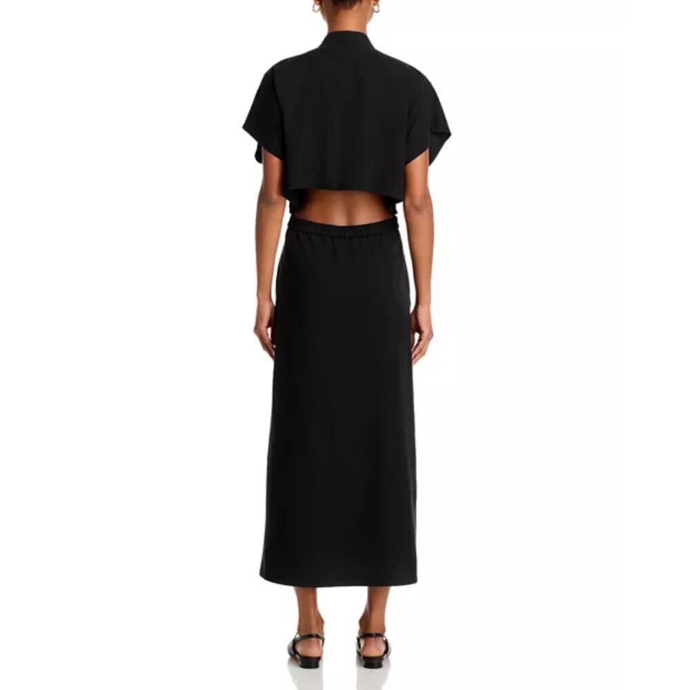 Vanessa Bruno Black Button-Front Midi Dress - Picture 4 of 9